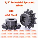 1/2" Industrial Sprocket Wheel 45# Steel 08B Chain Gear 10-20 Tooth 10-40mm Bore