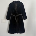 d'Jimas Furs Faux Fur Brown Coat Wrap Vintage 60s Winter Mob Wife Hollywood SzS