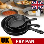 Set of 3 Cast Iron Non Stick Skillet Griddle Cooking Pan Pre-Seasoned Frying Pan