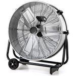 COSTWAY 24 Inch Industrial Drum Fan 3-Speed High Velocity Floor Shop Fan-Silver