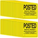 Tandefio 40 Pcs No Trespassing Posted Sign 12 x 12 Yellow 12 x 12 Inch,
