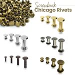 10/20/50pcs Brass Chicago Screw Nail Stud Rivet Leathercraft Belt Wallet Binding