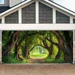 Ancient Tree Clusters Garage Door Banner Fabric Holiday Party Backdrop XS