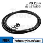 CS 7mm Black Nitrile Rubber O-ring Large NBR Oil Sealing Seal Gasket OD 30-754mm