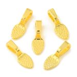 Gold Pendant Bails Tibetan Style Leaf Shape Glue On Hangers 16mm 50pcs