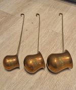 3 VTG Spirit Warmer Brass & Copper WHISKEY RUM BRANDY  Measure Ladles Pub Spirit