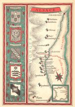 Alsace wine map. Carte vinicole. Haut Rhin. Bas Rhin 1957 old vintage