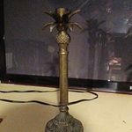 Vintage Brass Floral Table Lamp Base, Adjustable, Corded Switch, No Shade