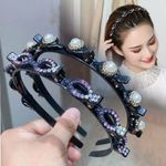 Hairstyle Rhinestone Headband Lady Accessories Hair Hair Bangs Double Claws Clip