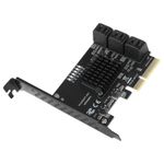 PCI-E X4 X8 X16 To 6 Port SATA3.0 Expansion Card Adapter For ASMedia ASM1166