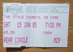 The STYLE COUNCIL TICKET 1985 Liverpool Empire Concert Ticket 15th June Original