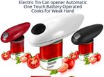 Electric Tin Can Opener Automatic One Touch Battery Operated Cooks for Weak Hand