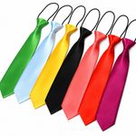 Boys Girls Classic Satin Elastic Neck Tie Wedding Prom Children School Tie