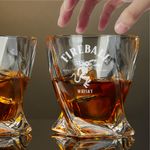 Custom Engraved Fireball Twisted Whiskey Glass – 10 oz Rocks Glass New