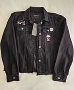 Coldplay Style Black Denim Jacket  Size 12