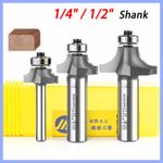 1/4" 1/2" Shank Round Over Router Bit 2.38mm-38.1mm Radius Woodworking Cutter