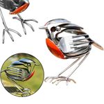Sheremart Hopewings Scrap Metal Robin Bird Art Sculpture Outdoor Garden Decor