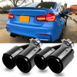 For 3 Series F30 F31 F32 2.5-3" Inlet Dual Exhaust Tip Carbon Fiber Stainless