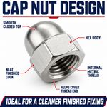 M3 M4 M5 M6 M8 M10 M12 A2 STAINLESS STEEL DOME NUTS ACORN CAP NUT DIN 1587