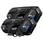 2Pcs M1-S Pro Motorcycle Bluetooth Headset 10 Riders Group Helmet Intercom 2000m