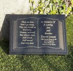 Engraved Bible Personalised Black Granite Memorial Grave Plaque Stone Ornament
