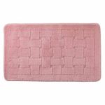 Blush Pink Non Slip Tufted Polypropylene Bath Mat 45 x 75 cm