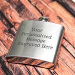 Personalised Engraved Stainless Steel 6oz Hip Flask - WOW
