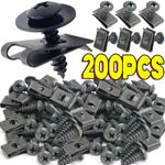 Car Metal Screw Clips Set U Type Fastener Anti Rust Fender Bumper 10-100pcs