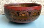666. Antique Russian Wooden Khokhloma Ale Bowl, Russian Folk Art