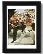 Chuck Norris and Bruce Lee Signed Autograph PHOTO Pre Print 6x4/A4/ Framed