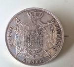 Italy 5 Lire 1814 M Regno d’Italia Napoleone Coin Pin/Brooch