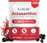 Astaxanthin Softgels 12mg – Natural, GMO/soy/gluten free