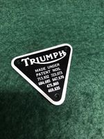 Triumph Silver Patent Plate Timing Cover Badge NEW Rivets