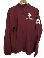 Adidas 1/4 Zip Jacket Medium Burgundy Viking Volleyball Team Rain Training Top