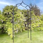 Tom Chambers Baroque Metal Garden Arch - Gothic Traditional Black Sturdy Arch 