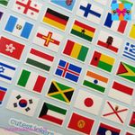 254 Country World Flags Sticker Small Flag Stickers 3 Sizes: 10mm, 17mm, 37mm