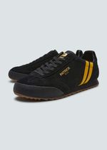 Patrick Rio Mens Trainers Casual Shoes Black Yellow 80s Retro Design