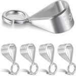 4Pcs 925 Sterling Silver Necklace Clasp with Open Loop, Bails for Jewelry Making