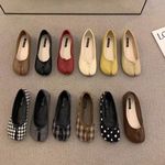 Women's Leather Bowtie Tabi Split Toe Mid Heel Fashion Ballet Court Shoes UK