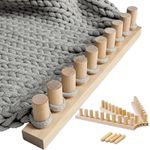 Chunky Knitting Blanket Loom Weaving Loom Home Decor Wooden Peg Frame Sturdy