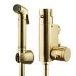 Brushed Gold Thermostatic Douche Bidet Shattaf Muslim Shower Spray Brass Kit Set