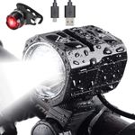 Premium USB Rechargeable 3.7v LED Bike Light Set, 1200 L Bicycle Headlight XM-L2
