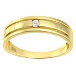 9ct Yellow Gold Cubic Zirconia Wedding Band Ring By Citerna