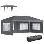 Outsunny 3 x 6m Heavy Duty Gazebo Marquee Party Tent with Storage Bag Grey