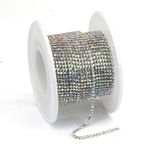 10 Yards Crystal Rhinestone Close‑Set Chain Trim, SS4 1.5mm for Sewing & Crafts