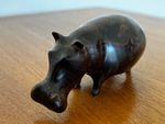 African Hand Carved Polished Hardwood Miniature Hippopotamus