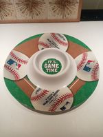Rawlings MLB Baseball Chip & Dip Serving Plate Bowl Official Major League 