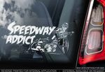 Speedway Addict! - Car Window Sticker - Motorbike Motorcycle Decal Racing - V01