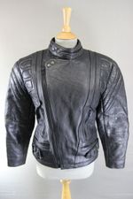 MERCURY STONES CLASSIC BLACK LEATHER BIKER JACKET 36 INCH CHEST