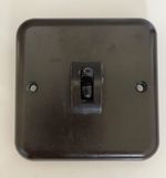 Vintage Crabtree M1840 Art Deco Retro Brown Bakelite 1 Gang Light Switch AC